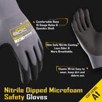 COOLJOB 3/12 Pairs Safety Work Gloves Microfoam Nitrile Rubber Coated, Touchscreen