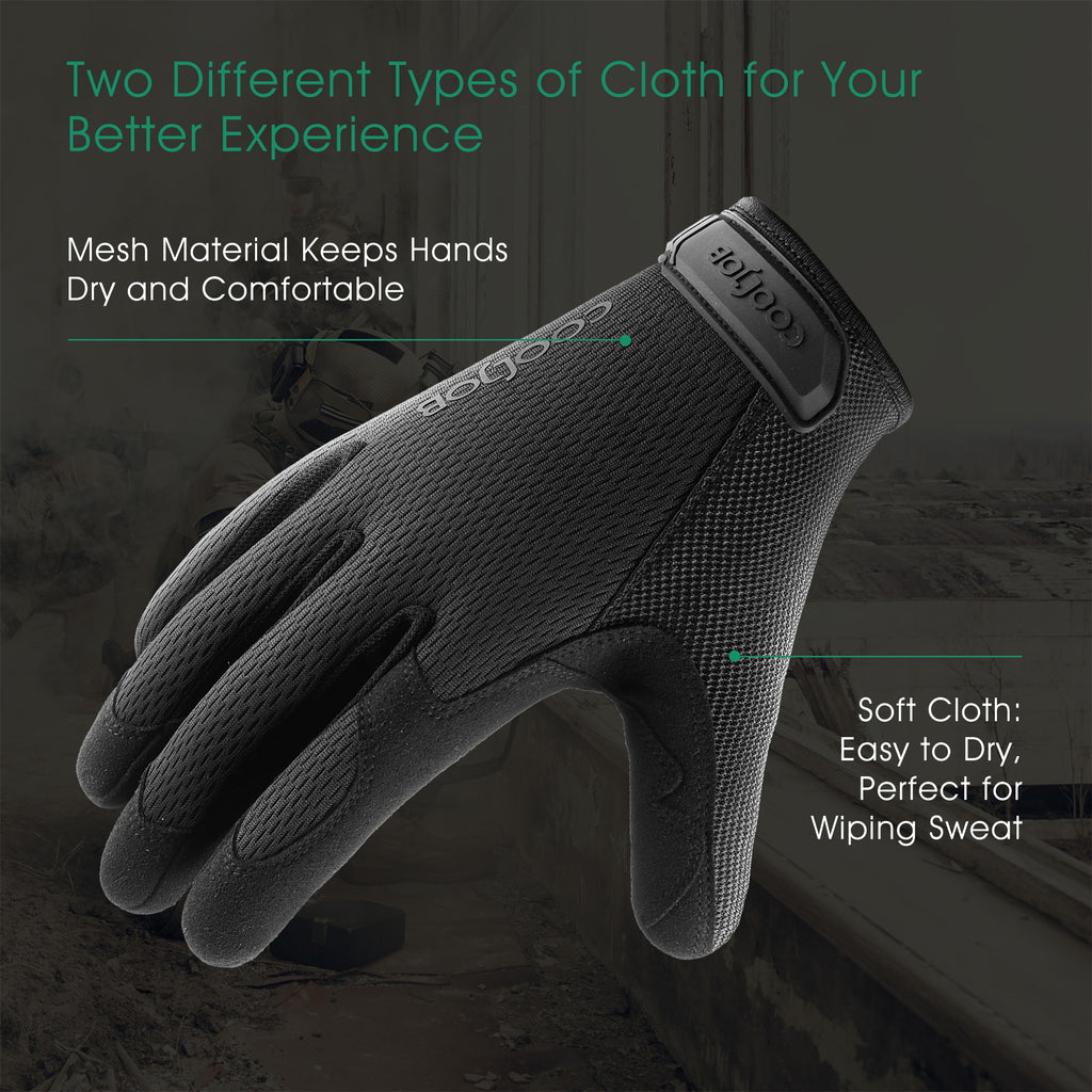 COOLJOB Touchscreen Utility Work Gloves for Men, Breathable Cooling Safety Gloves
