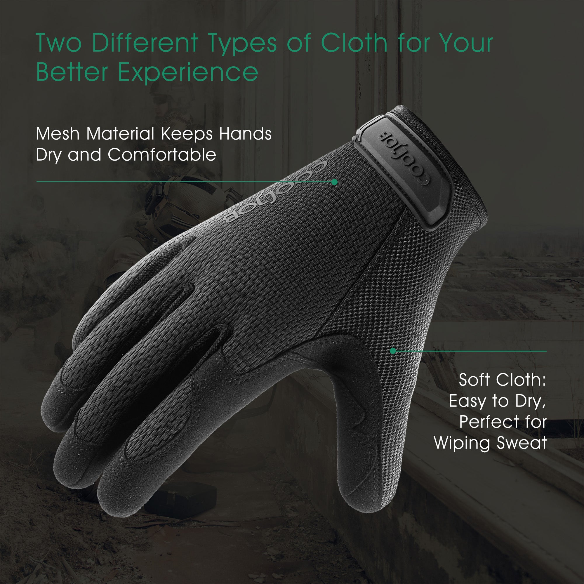 COOLJOB Touchscreen Utility Work Gloves for Men, Breathable Cooling Safety Gloves