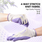 COOLJOB 2/6/10 Pairs Gardening Gloves for Women Ladies, Breathable Rubber Coated for Yard Garden, Lavender Purple & Green Apple