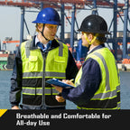 COOLJOB 9 Pockets Reflective Mesh Safety Vest for Men, Hi-vis Work Vest for Construction, Class 2 ANSI Standard