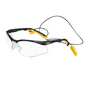 COOLJOB Safety Glasses with Corded Earplugs, ANSI Z87.1 Impact Resistance and UV Proof, Protective Eyewear with Clear Lenses