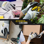COOLJOB 10 Pairs Bulk Safety Work Gloves for Men, Touchscreen MicroFoam Nitrile Coated Garden Gloves with Grip for Lawn Care, Oil Resistant for Warehouse Yard, 100% Recycled Polyester