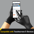 COOLJOB 5 Mil Black Disposable Nitrile Gloves, Heavy-Duty for Household Cleaning, Cooking, Working, Powder Free