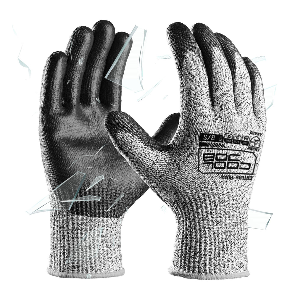 COOLJOB 12/120 Pairs A4 Cut Resistant Safety Work Gloves with Grip