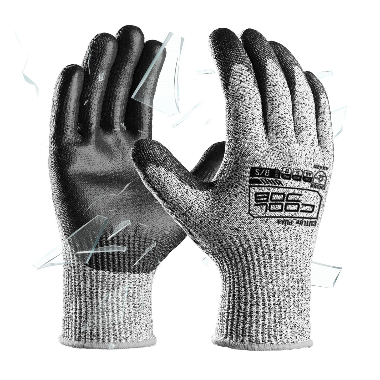 COOLJOB 12/120 Pairs A4 Cut Resistant Safety Work Gloves with Grip
