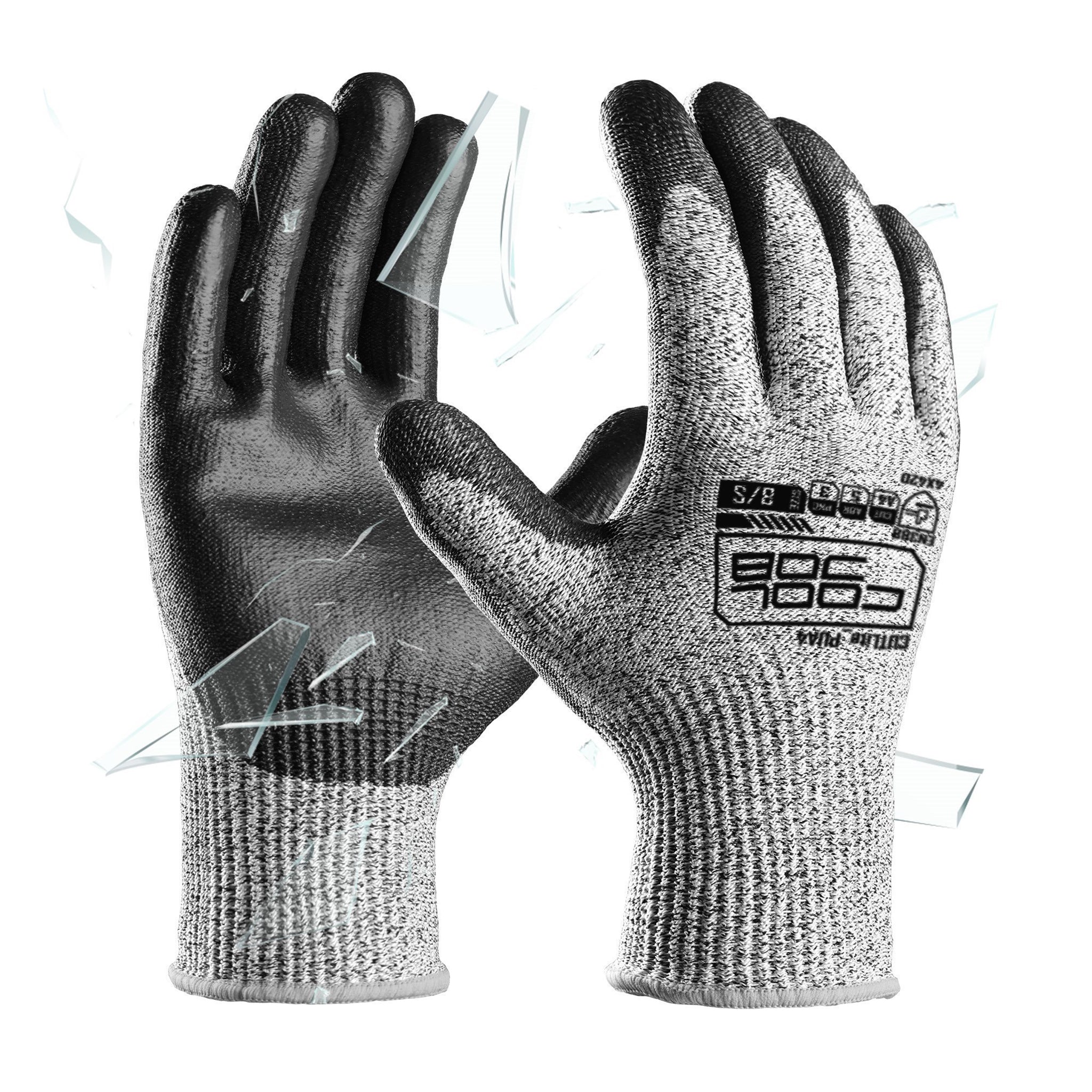 COOLJOB 12/120 Pairs A4 Cut Resistant Safety Work Gloves with Grip