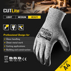 COOLJOB 12/120 Pairs A4 Cut Resistant Safety Work Gloves with Grip
