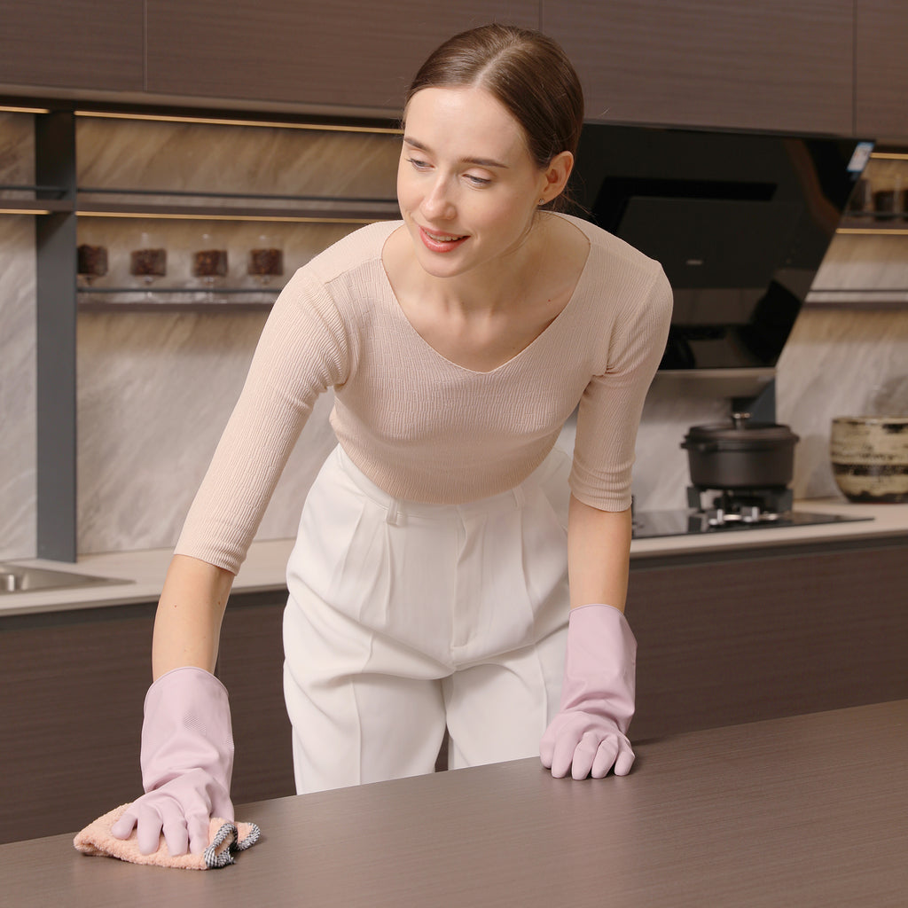 COOLJOB 1/3 Pairs Colorful Household Gloves, Water Resistant Reusable Dish Washing Rubber Gloves