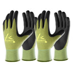 COOLJOB 2 Pairs Bamboo Touchscreen Gardening Work Gloves, Grippy Nitrile Rubber Coated