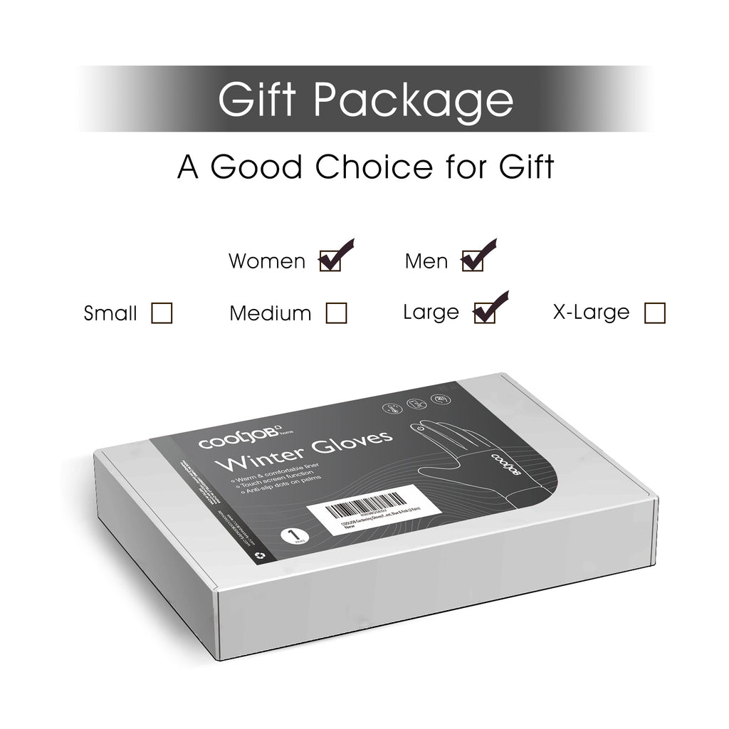 COOLJOB Touchscreen Winter Gloves, Windproof Thermal Warm Cold Weather Gloves