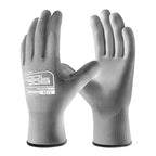 COOLJOB 12/60/120 Pairs Safety Work Gloves Pack Bulk with Grip PU Coating（Grey）