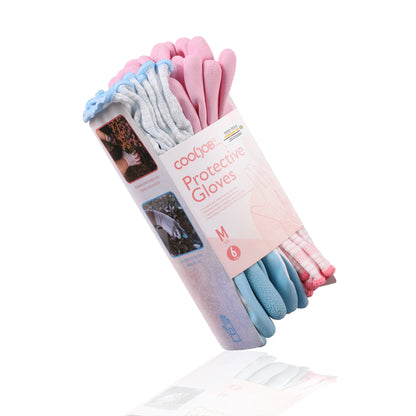 COOLJOB Garden Gloves for Women Sakura Pink / Light Blue