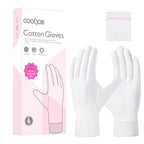 COOLJOB 4 Pairs Soft Moisturizing Cotton Gloves with Elastic Cuff for Dry Hands & Eczema