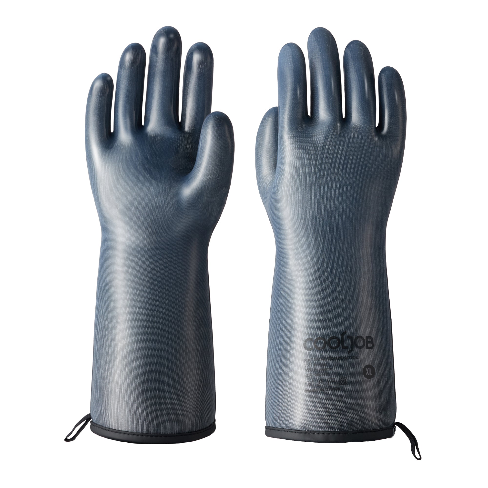 COOLJOB Heat Resistant Oven Gloves, Waterproof Liquid Silicone BBQ Grilling Gloves for Barbecue, Kitchen Cleaning, Baking