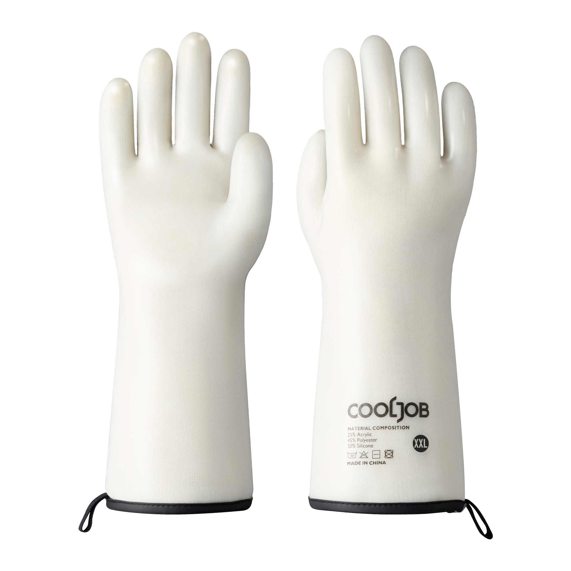 COOLJOB Heat Resistant Oven Gloves, Waterproof Liquid Silicone BBQ Grilling Gloves for Barbecue, Kitchen Cleaning, Baking