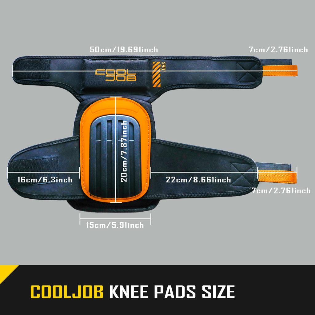 COOLJOB Professional Knee Pads with Heavy Duty Anti-Slip Cap, Comfortable Foam Cushion and Extra Thick Gel Padding
