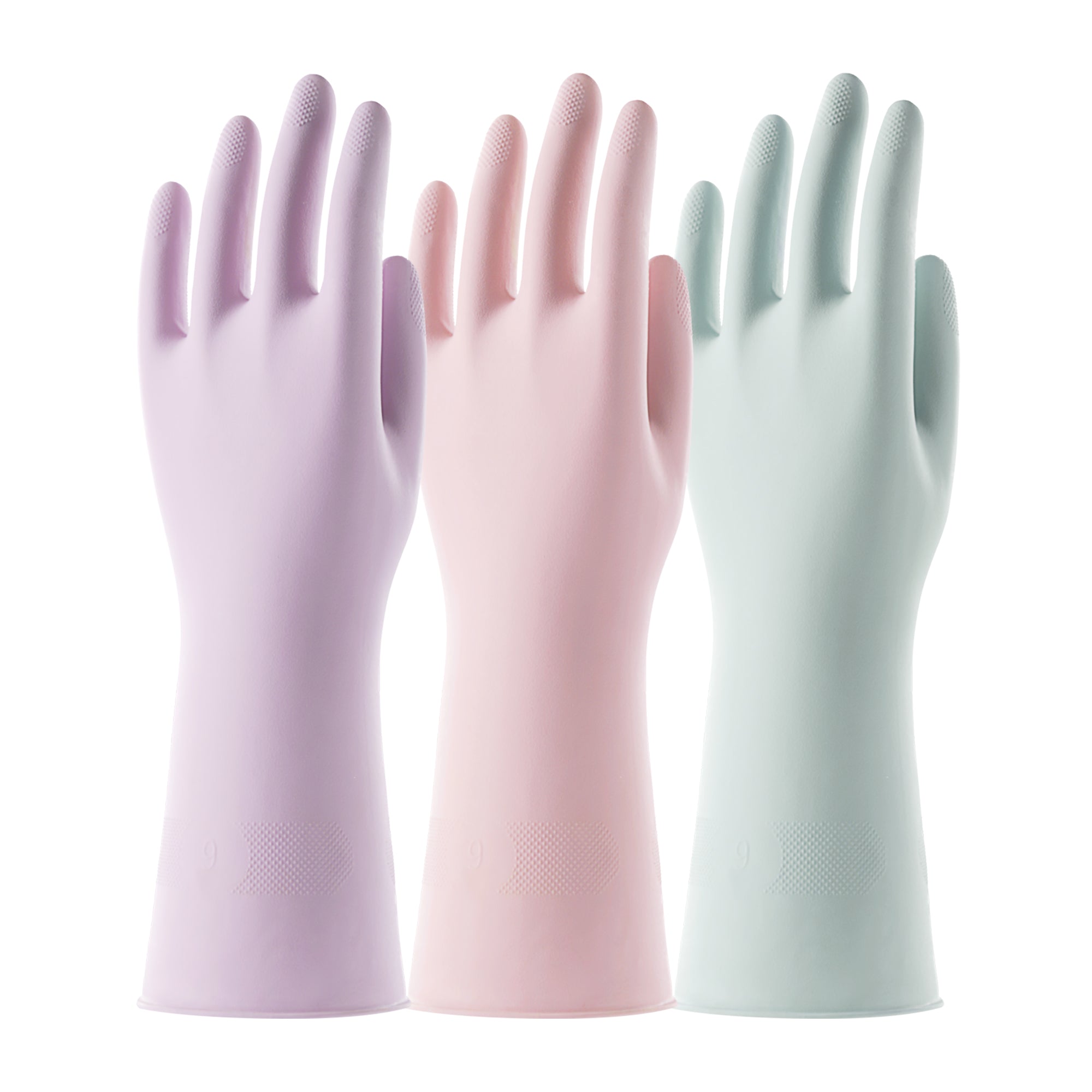 COOLJOB 1/3 Pairs Colorful Household Gloves, Water Resistant Reusable Dish Washing Rubber Gloves
