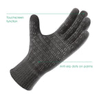 COOLJOB Warm Fleece Knit Winter Gloves, Touch Screen Fingers, Non-slip Silicone Grip and Elastic Cuff