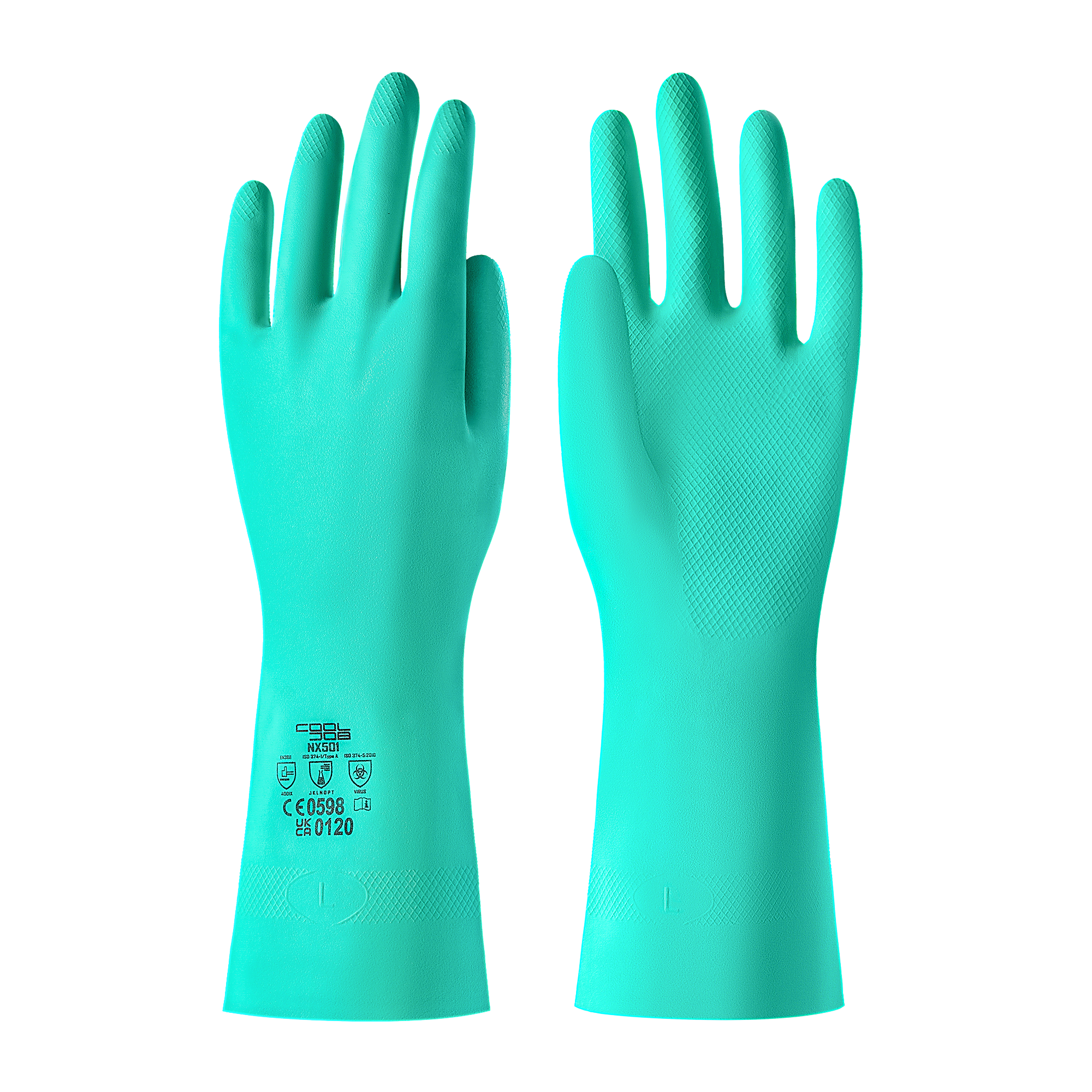 COOLJOB 18 Mil Chemical Resistant Nitrile Gloves, Resist Household Acid, Alkali, Solvent and Oil, Latex Rubber Free