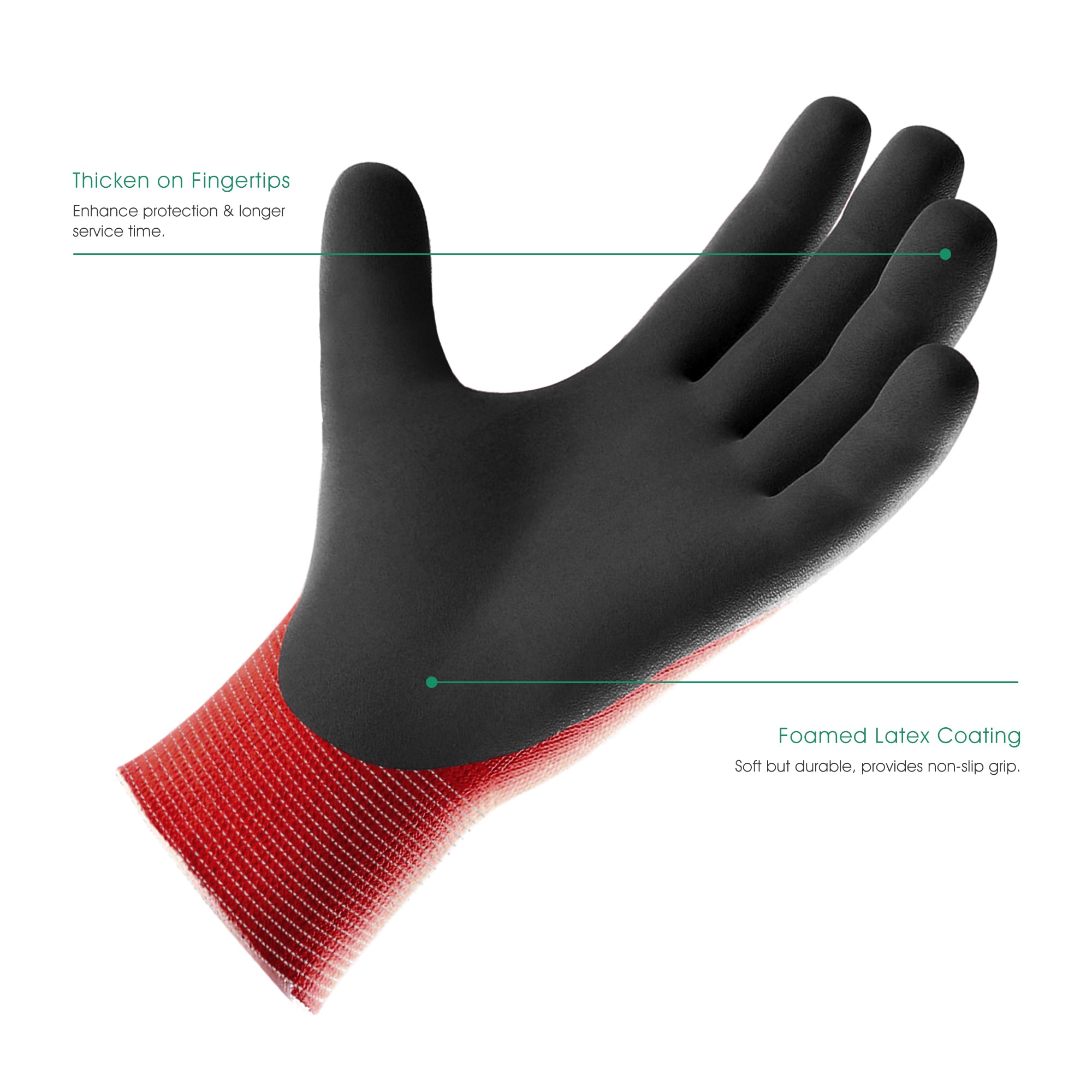 COOLJOB 2/6 Pairs Gardening Gloves for Men, Breathable Rubber Coated for Garden Weeding Landscaping