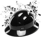 COOLJOB Full Brim Hard Hat, OSHA Construction Work Approved, HDPE Safety Helmet with 4 Point Adjustable Ratchet Suspension, Class E, G & C
