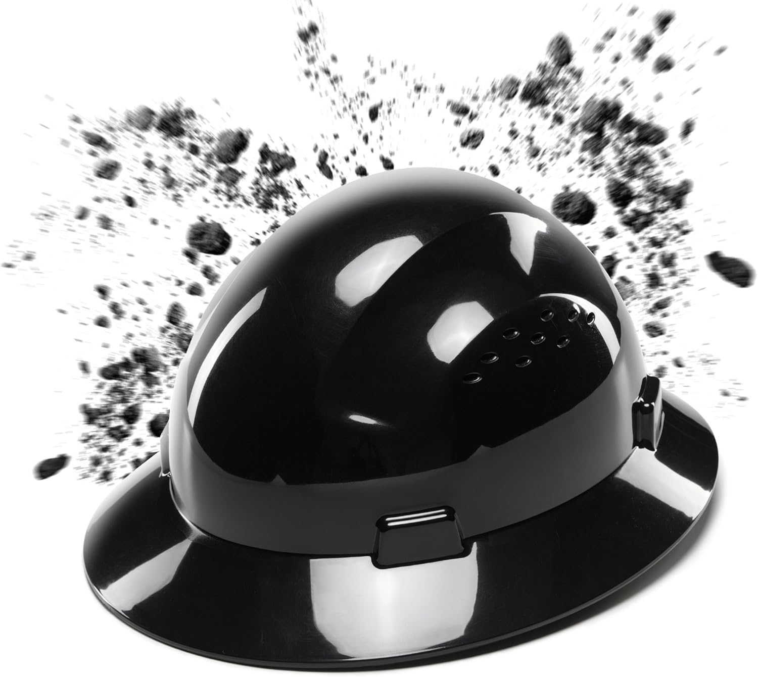 COOLJOB Full Brim Hard Hat, OSHA Construction Work Approved, HDPE Safety Helmet with 4 Point Adjustable Ratchet Suspension, Class E, G & C