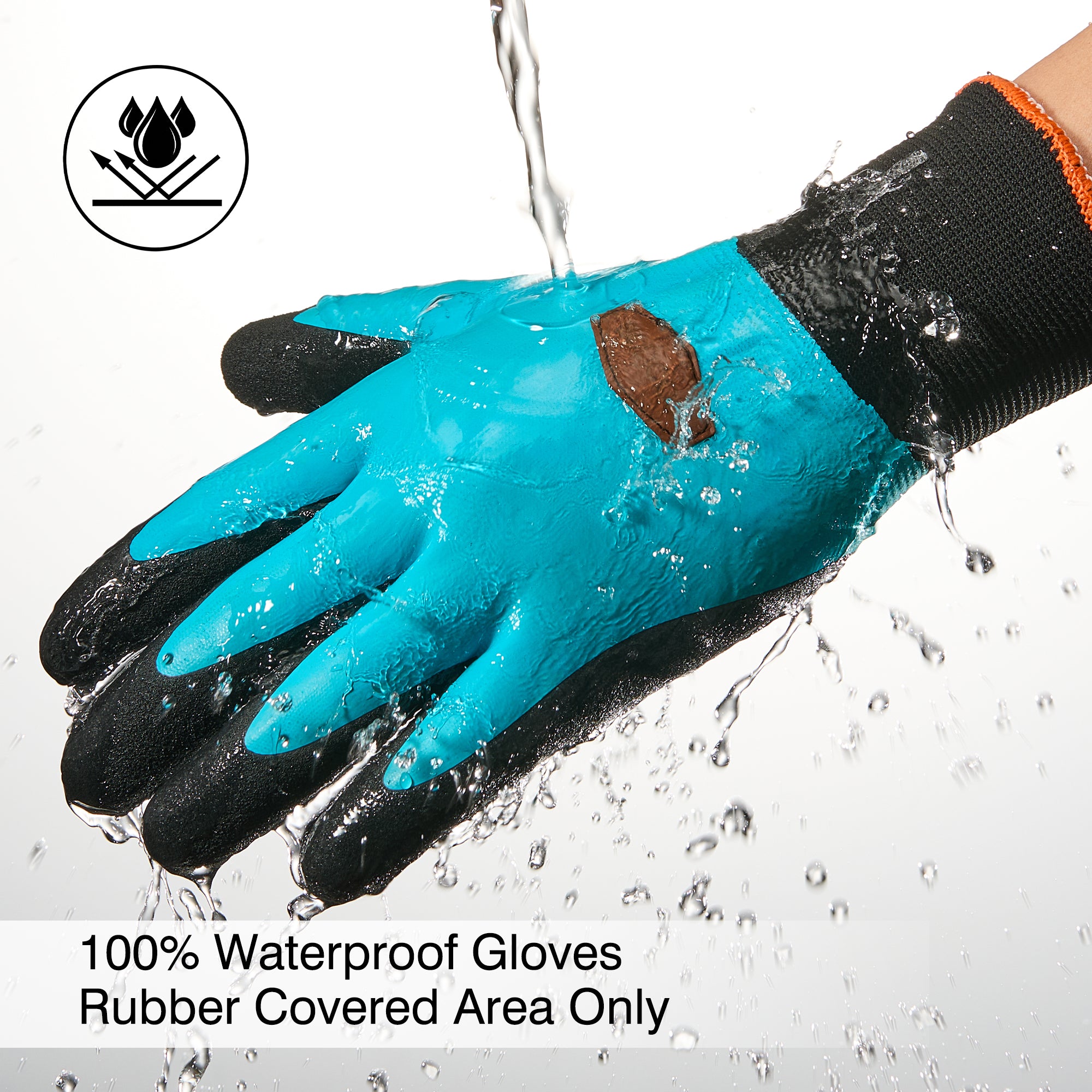 COOLJOB Waterproof Winter Freezer Gloves, Double Coated Rubber Safety Work Gloves (Blue)