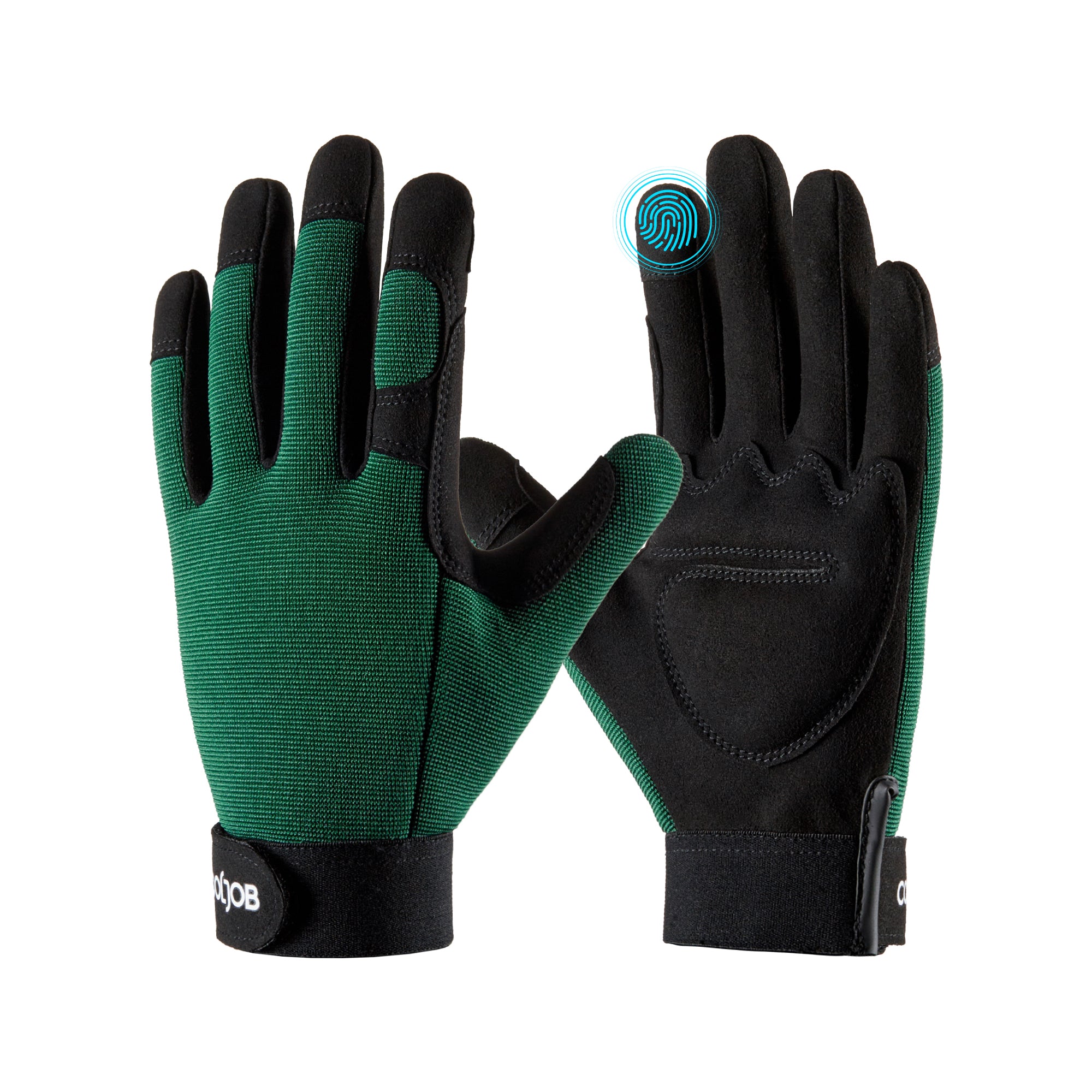 COOLJOB Thorn Proof Garden Gloves with Touchscreen Fingers (Green)
