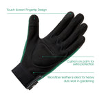 COOLJOB Thorn Proof Garden Gloves with Touchscreen Fingers (Green)
