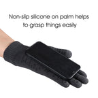 COOLJOB Warm Fleece Knit Winter Gloves, Touch Screen Fingers, Non-slip Silicone Grip and Elastic Cuff