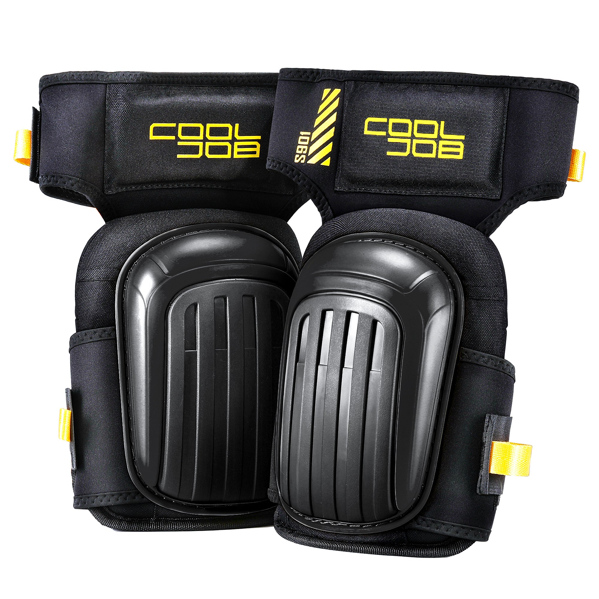 COOLJOB Professional Knee Pads with Heavy Duty Anti-Slip Cap, Comfortable Foam Cushion and Extra Thick Gel Padding