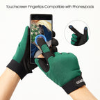 COOLJOB Thorn Proof Garden Gloves with Touchscreen Fingers (Green)