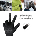 COOLJOB Warm Fleece Knit Winter Gloves, Touch Screen Fingers, Non-slip Silicone Grip and Elastic Cuff