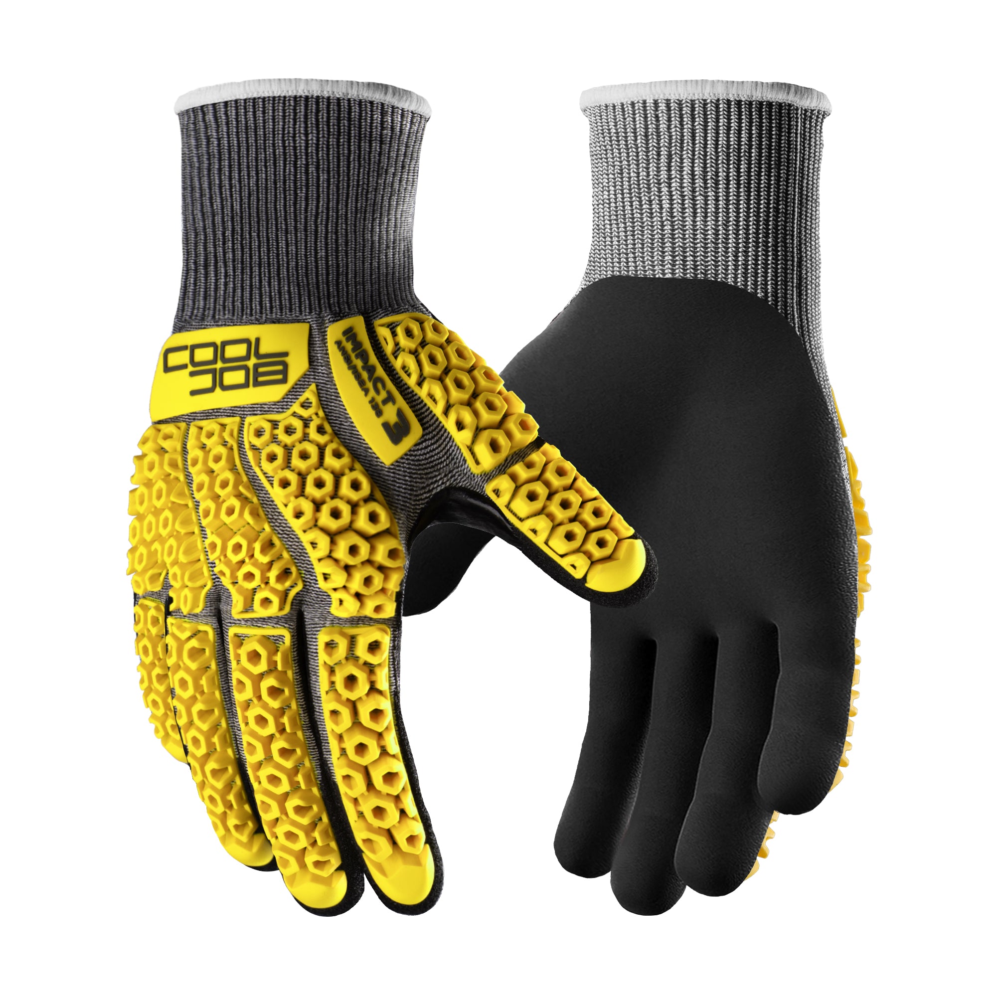COOLJOB A5 Cut Resistant Gloves with Impact Resistant TPR, 1/3 Pair