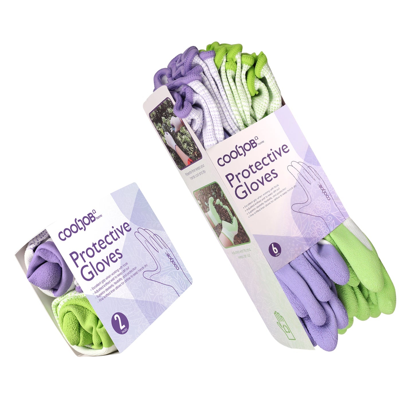COOLJOB Garden Gloves for Women Lavender Purple / Green Apple