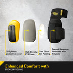 COOLJOB Professional Knee Pads with Heavy Duty Anti-Slip Cap, Comfortable Foam Cushion and Extra Thick Gel Padding