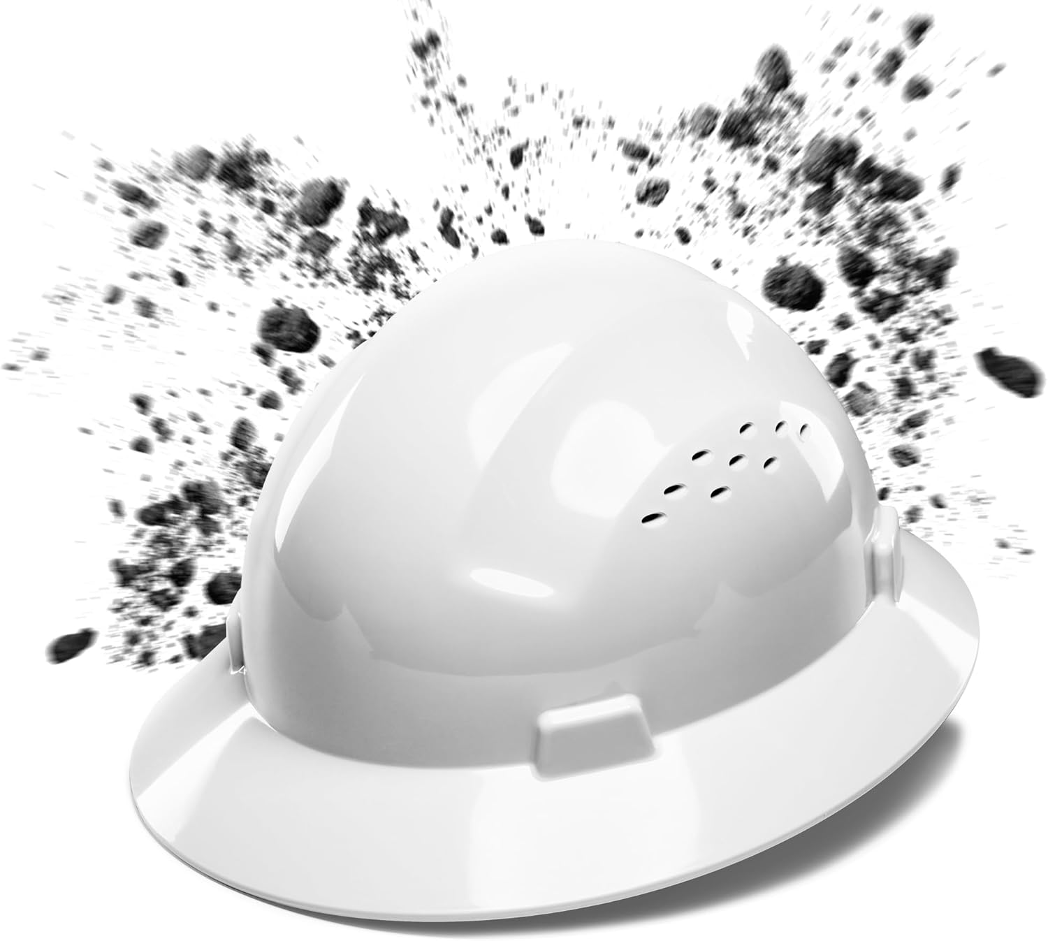 COOLJOB Full Brim Hard Hat, OSHA Construction Work Approved, HDPE Safety Helmet with 4 Point Adjustable Ratchet Suspension, Class E, G & C