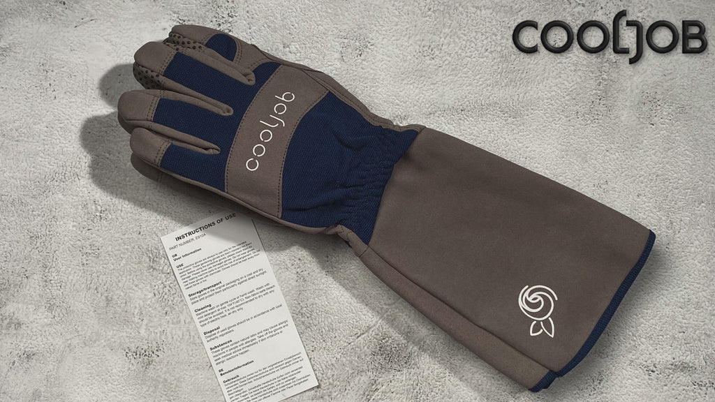 COOLJOB Thorn Proof Rose Pruning Garden Gloves, Longer Sleeve, Puncture Resistant (Blue)