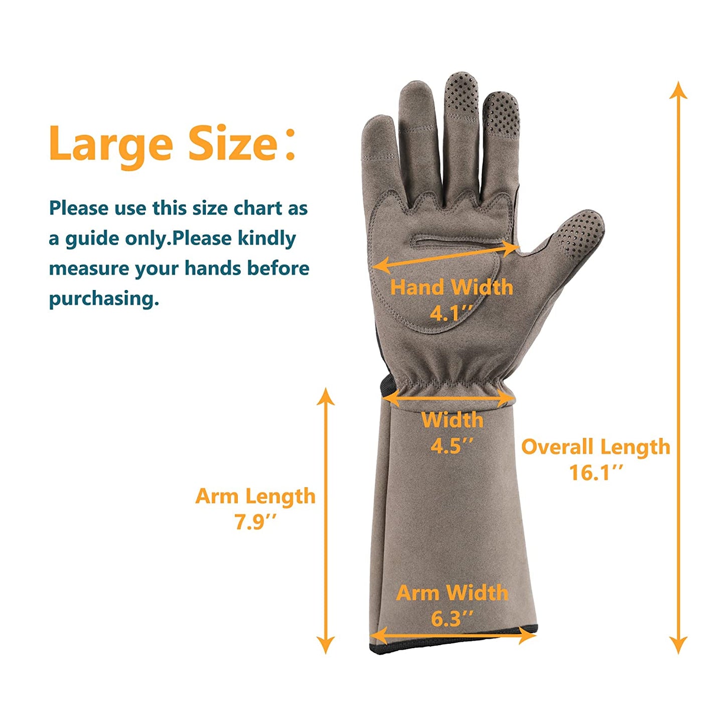 Thornproof Long Sleeve Garden Gloves | COOLJOB Large( Pack of 1) / Orange