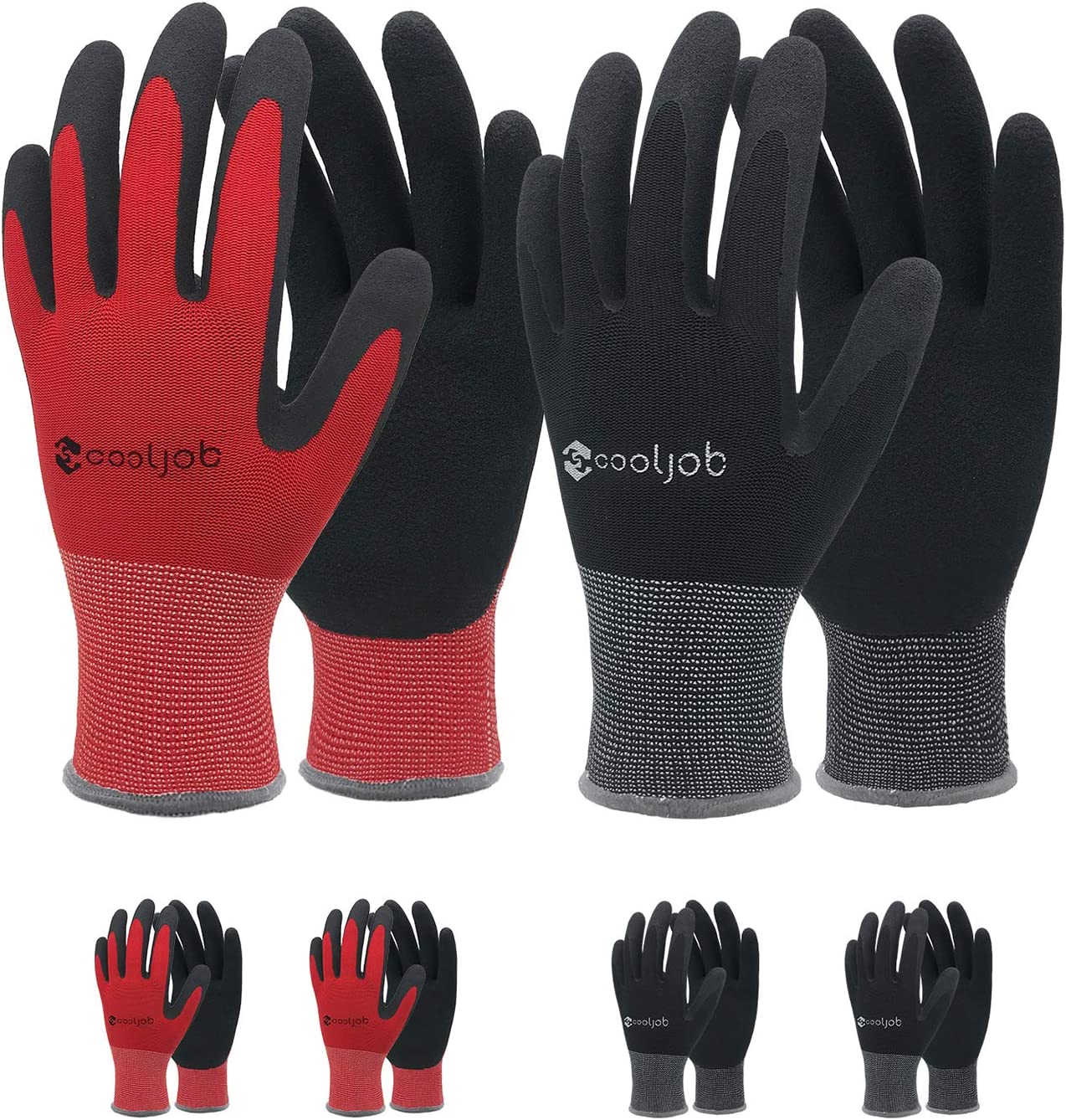 Garden Gloves for Men Black / Red